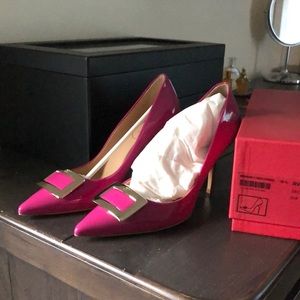 Roger vivier pointed pump heels fuchsia 5.5 35.5
